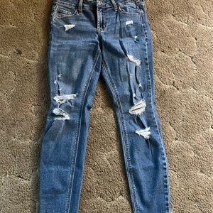 Old Navy Blue Skinny Distressed Jeans